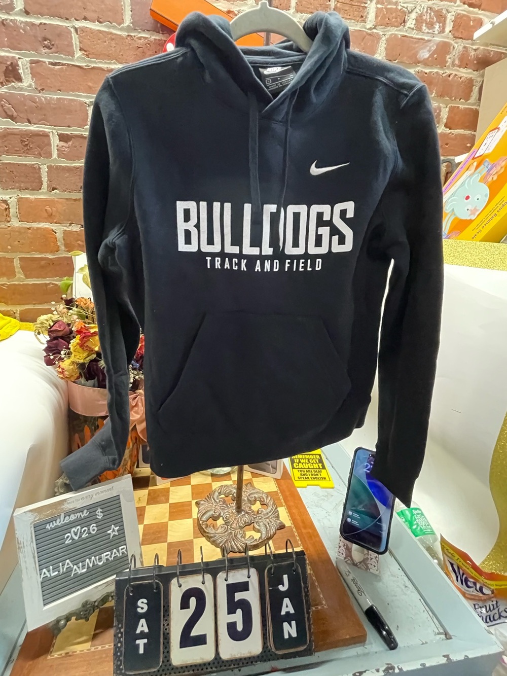 Nike Black Bulldogs Track & Field Hoodie